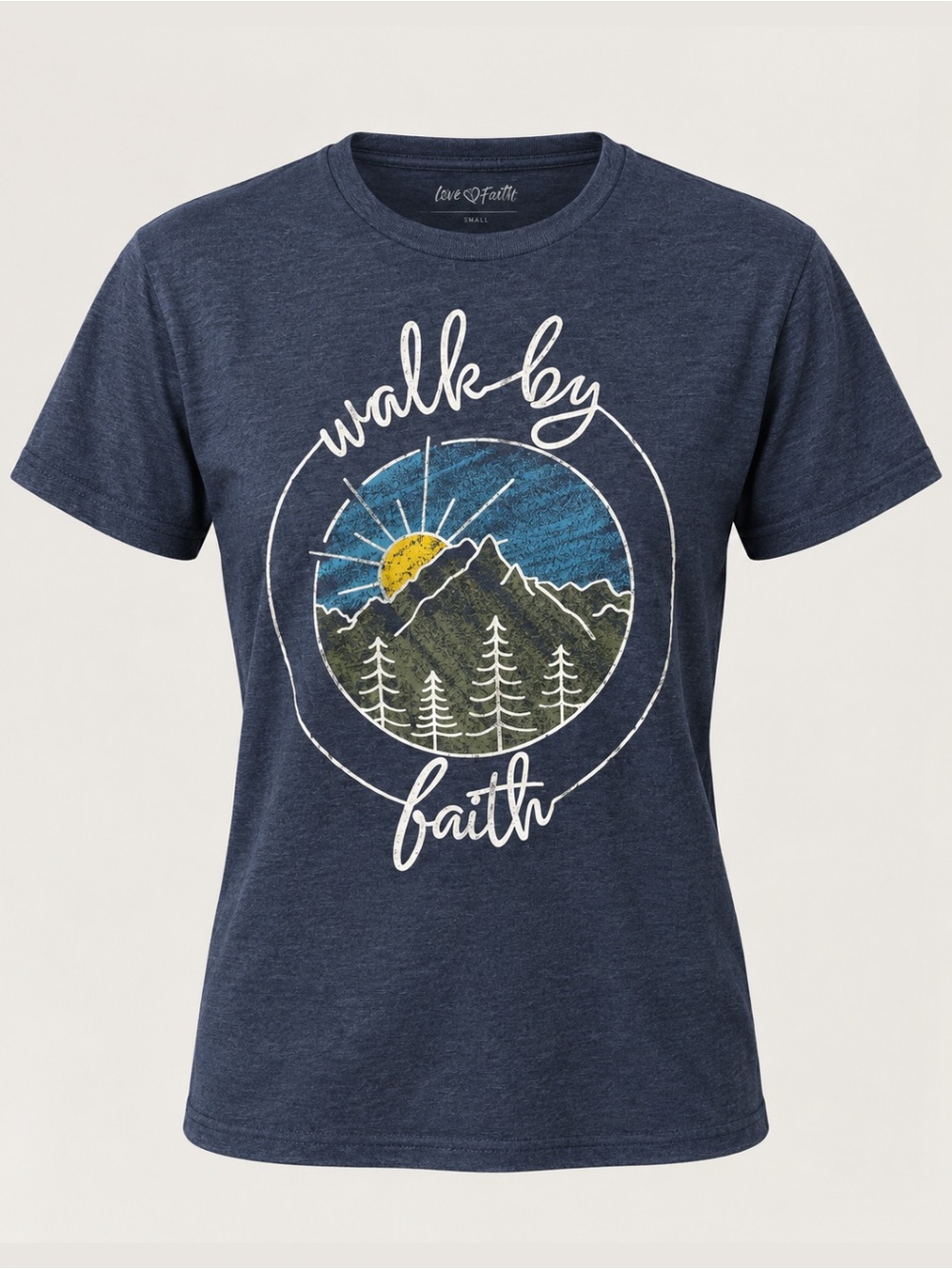 Love & Faith | “Walk by Faith” Mountain Graphic Tee | Women’s Size: M